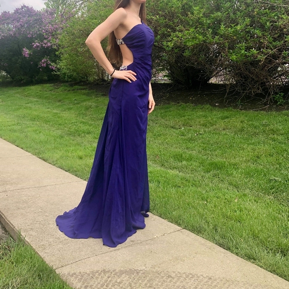 Brand New Formal Open Back with Rhinestones Dress - Picture 3 of 5